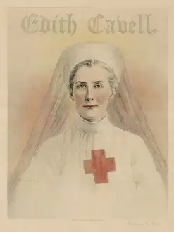 Edith Cavell Print - A photograph of the nurse who helped Allied servicemen escape