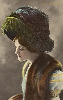 Edna May - American Actress - Large ostrich feather hat Edna May - American Actress - Large ostrich feather hat
