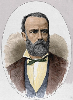 Eduardo Basabilbaso (1835-1907). Colored engraving Eduardo Basabilbaso (1835-1907). Colored engraving