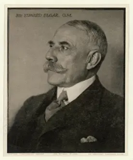 Prints of Sir EDWARD ELGAR British composer Music Prints: Edward Elgar Print - British Composer Portrait