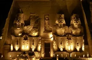 Images Dated 6th December 2003: Egypt. Abu Simbel. Great Temple of Ramses II. Night view