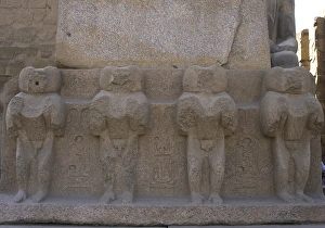 Egypt. Ramesses II Obelisk. Mandrills relief. Thebes. Luxor Egypt. Ramesses II Obelisk. Mandrills relief. Thebes. Luxor
