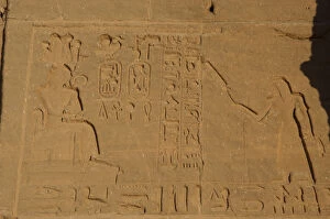 Images Dated 7th December 2003: Egyptian art. Great Temple at Abu Simbel. Reliefs depicting