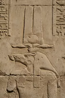 Images Dated 2nd December 2003: Egyptian Art. Temple of Kom Ombo. The god Sobek wearing shut