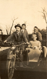 Elderly couple in motorbike and sidecar Elderly couple in motorbike and sidecar