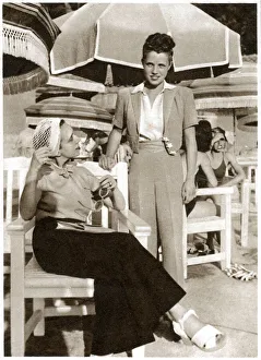 Elsa Schiaparelli and daughter Gogo at Monte Carlo Elsa Schiaparelli and daughter Gogo at Monte Carlo