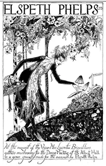 <b class=qtipBold><figcaption>Elspeth Phelps advertisement, 1920</figcaption></b><br>Advertisement for Elspeth Phelps fashion house, one of a series of highly stylised and witty adverts designed by Lady Eileen Orde (daughter of the 4th Duke of Wellington), all featuring upper class characters in various situations wearing a Phelps design. Date: 1920<br><em>© Illustrated London News Ltd/Mary Evans</em> Elspeth Phelps advertisement, 1920