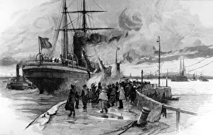 Emigration. Cheer Boys Cheer An Emigrant Ship Leaving Harb Emigration. Cheer Boys Cheer An Emigrant Ship Leaving Harb
