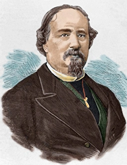 Emilio Arrieta (1823-1894). Colored engraving Emilio Arrieta (1823-1894). Colored engraving
