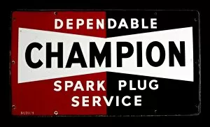 Enamel sign for Champion Spark Plugs
