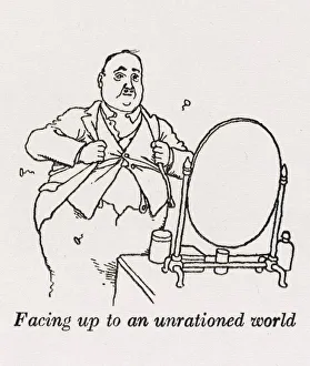 <b class=qtipBold><figcaption>End to rationing / W H Robinson</figcaption></b><br>Facing up to an unrationed world after the end of world war two. Please note: Credit must appear as (c) Courtesy of the estate of Mrs J.C.Robinson/Pollinger Ltd/Mary Evans Picture Library<br><em>© Mary Evans Picture Library 2015 - https://copyrighthub.org/s0/hub1/creation/maryevans/MaryEvansPictureID/10412156</em> End to rationing / W H Robinson