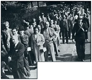 Enemy aliens queue to register in London, September 1939 Enemy aliens queue to register in London, September 1939