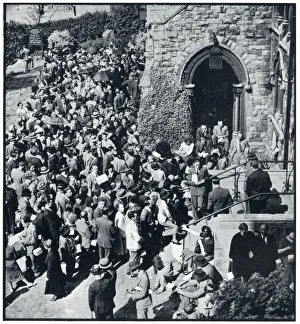 Enemy aliens queue to register outside church, Sept 1939 Enemy aliens queue to register outside church, Sept 1939