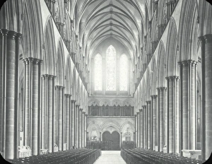 English Cathedrals - The Nave , Salisbury English Cathedrals - The Nave , Salisbury