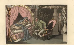 English gentleman consulting a somniloquist, 18th century English gentleman consulting a somniloquist, 18th century