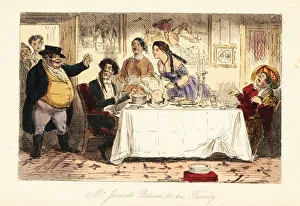 English grocer entering a dining room and surprising English grocer entering a dining room and surprising