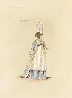 English woman in the fashion of May 1796 English woman in the fashion of May 1796