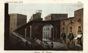Entrance to the bazaar or market of Jerusalem, Israel, 1800s Entrance to the bazaar or market of Jerusalem, Israel, 1800s