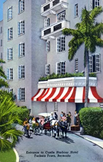 Entrance to Castle Harbour Hotel, Tuskers Town, Bermuda. Date: circa 1950s Entrance to Castle Harbour Hotel, Tuskers Town, Bermuda. Date: circa 1950s