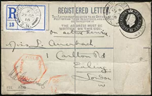 Stamps Gallery: Envelope from France addressed to Miss L Auerbach, WW1