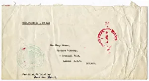 Envelope sent via British Embassy diplomatic bag Envelope sent via British Embassy diplomatic bag