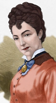 Erminia Borghi-Mamo (1855-1941). Colored engraving Erminia Borghi-Mamo (1855-1941). Colored engraving