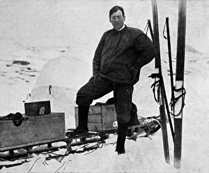 Trans-Antarctic Expedition Prints: Sir Ernest Shackleton Preparing for Trans-Antarctic Expedition Print