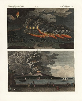 Eruption of lava in 1760 and ash in 1794 from Mt Vesuvius Eruption of lava in 1760 and ash in 1794 from Mt Vesuvius