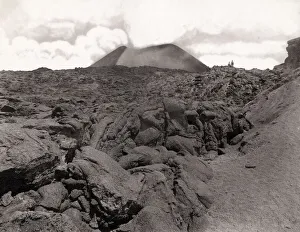 Eruption lava on slopes of volcano Mount Vesuvius, Italy Eruption lava on slopes of volcano Mount Vesuvius, Italy