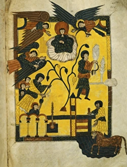 Escorial Beatus, 10th c.. Eschatological Harvest Escorial Beatus, 10th c.. Eschatological Harvest