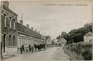 Esquelbecq, France - road outside the station Esquelbecq, France - road outside the station