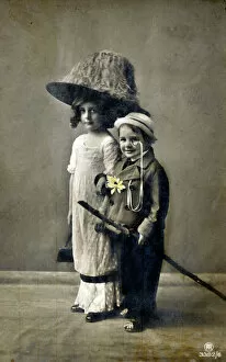 Pretending Gallery: Ethel and her young brother in fancy dress