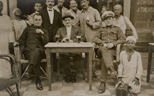 European military men with locals in Port Said, Egypt European military men with locals in Port Said, Egypt