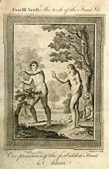 Eve presenting the forbidden fruit to Adam Eve presenting the forbidden fruit to Adam