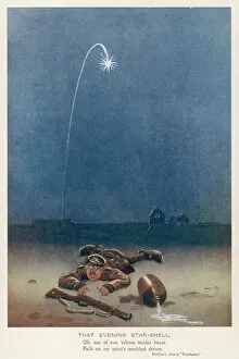 Tender Gallery: That Evening Star-Shell, by Bruce Bairnsfather