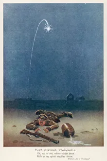 Tender Gallery: That Evening Star-Shell, by Bruce Bairnsfather