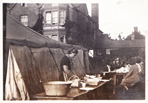 Evesham Plum Picking Camp tents and trestles Evesham Plum Picking Camp tents and trestles