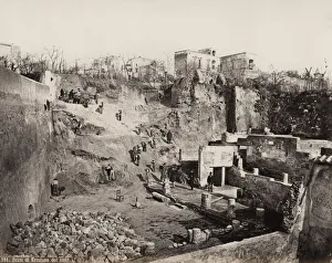 Excavation of the ruins of Herculaneum, Italy, 1869 Excavation of the ruins of Herculaneum, Italy, 1869