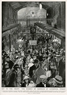 Exodus of Germans at Liverpool Street Station, WW1 Exodus of Germans at Liverpool Street Station, WW1