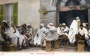 Exterior of an Arab Cafe - Algiers, Algeria, North Africa Exterior of an Arab Cafe - Algiers, Algeria, North Africa