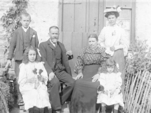 Family group outside house, Mid Wales Family group outside house, Mid Wales