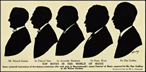 Images Dated 4th May 2012: Five Famous Conductors in Silhouette