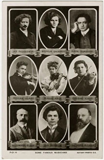 Famous Musicians of 1909, including Paderewski and Elgar Famous Musicians of 1909, including Paderewski and Elgar