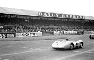 Fangio in Mercedes, Silverstone, England Fangio in Mercedes, Silverstone, England