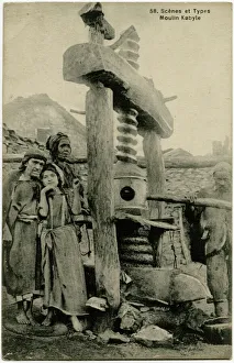 Olive Gallery: Fantastic Wooden Screw Olive Press - Kabyle People, Algeria