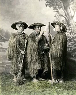 Broom Gallery: Farmers in grass coats, Japan