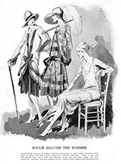 Fashion sketches by Soulie preparing the way for summer, 192 Fashion sketches by Soulie preparing the way for summer, 192