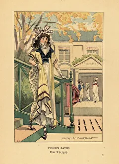 Fashionable woman in front of the Bains Vigier, 1797 Fashionable woman in front of the Bains Vigier, 1797