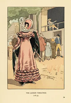 Fashionable woman at an outdoor play, Paris, 1819 Fashionable woman at an outdoor play, Paris, 1819
