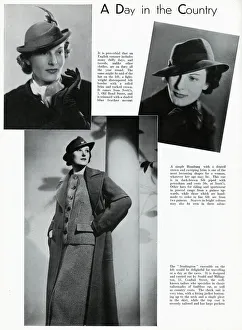 Fashionable women's country hats 1937 Fashionable women's country hats 1937